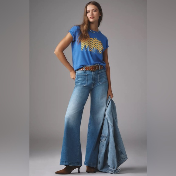 Anthropologie Denim - MOTHER Anthropologie The Hustler Roller Sneak Patch Pocket High-Rise Wide-Leg